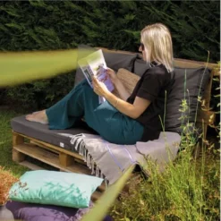 Kit De Coussins Et Assise Déhoussables Pour Palette - Gris Foncé - Linxor -Promos Verde Rêverie Boutique 87905526 5