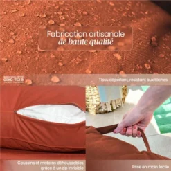 Kit De Coussins Et Assise Déhoussables Pour Palette - Terracotta - Linxor 9 Kit De Coussins Et Assise Déhoussables Pour Palette - Terracotta - Linxor -Promos Verde Rêverie Boutique 87905527 3