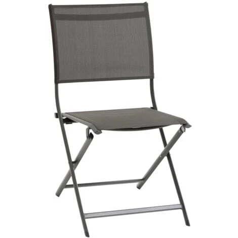 Lot De 4 Chaises De Jardin Pliantes Axant Anthracite & Graphite - Hespéride 3 Lot De 4 Chaises De Jardin Pliantes Axant Anthracite & Graphite - Hespéride
