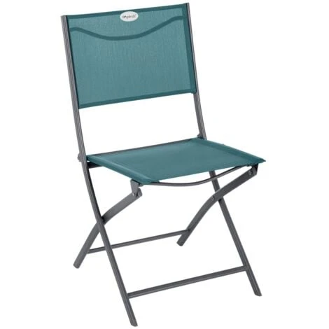 Lot De 4 Chaises De Jardin Pliantes Modula Bleu Canard & Graphite - Hespéride 3 Lot De 4 Chaises De Jardin Pliantes Modula Bleu Canard & Graphite - Hespéride