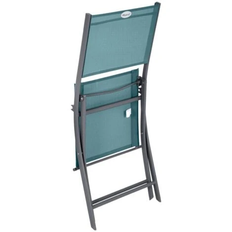 Lot De 4 Chaises De Jardin Pliantes Modula Bleu Canard & Graphite - Hespéride 4 Lot De 4 Chaises De Jardin Pliantes Modula Bleu Canard & Graphite - Hespéride – Image 2