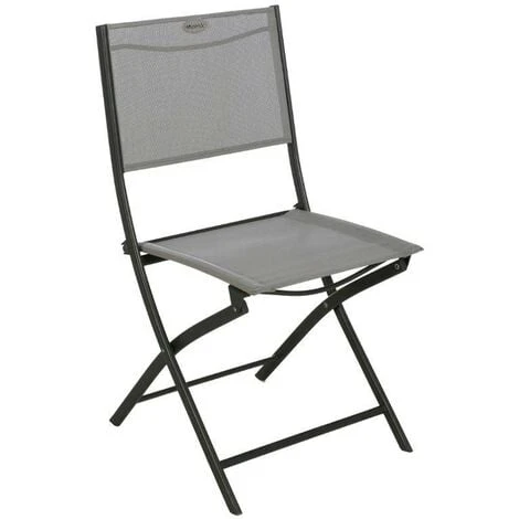 Lot De 4 Chaises De Jardin Pliantes Modula Galet & Graphite - Hespéride 5 Lot De 4 Chaises De Jardin Pliantes Modula Galet & Graphite - Hespéride – Image 3