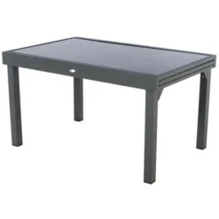 Table Piazza Extensible Verre Graphite 10 Personnes - Hespéride