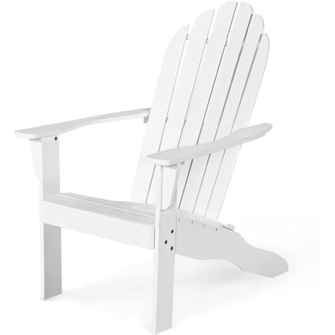 RELAX4LIFE Fauteuil Adirondack En Bois Acacia Massif, Certifié FSC, Résistant Aux Intempéries,Chaise D'Extérieur Charge Max 160 KG Pour Balcon, Terrasse, Plage, Blanc 3 RELAX4LIFE Fauteuil Adirondack En Bois Acacia Massif, Certifié FSC, Résistant Aux Intempéries,Chaise D'Extérieur Charge Max 160 KG Pour Balcon, Terrasse, Plage, Blanc
