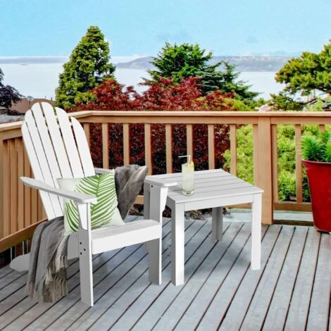 RELAX4LIFE Fauteuil Adirondack En Bois Acacia Massif, Certifié FSC, Résistant Aux Intempéries,Chaise D'Extérieur Charge Max 160 KG Pour Balcon, Terrasse, Plage, Blanc 4 RELAX4LIFE Fauteuil Adirondack En Bois Acacia Massif, Certifié FSC, Résistant Aux Intempéries,Chaise D'Extérieur Charge Max 160 KG Pour Balcon, Terrasse, Plage, Blanc – Image 2