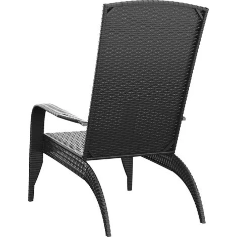 Chaise De Jardin Adirondack Noir Résine Tressée VidaXL 7 Chaise De Jardin Adirondack Noir Résine Tressée VidaXL – Image 5