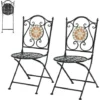 RELAX4LIFE 2Pcs Chaise De Jardin Pliable Style Mosaïque Pour Terrasse, Balon, Jardin, Siège Vintage En Maille Métallique (2 Pcs Chaises) 2 RELAX4LIFE 2Pcs Chaise De Jardin Pliable Style Mosaïque Pour Terrasse, Balon, Jardin, Siège Vintage En Maille Métallique (2 Pcs Chaises) -Promos Verde Rêverie Boutique 88320737 1