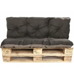 Set Coussins Pour Palettes, Assise 120 X 50 Et Dossier 120 X 50cm, Coussins Canapé / Coussin Palette In-extérieur Noir, SETGARDEN