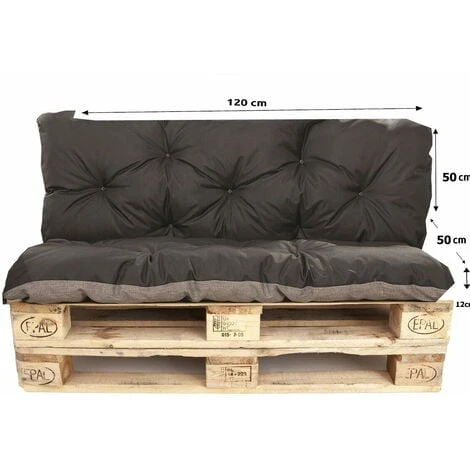 Set Coussins Pour Palettes, Assise 120 X 50 Et Dossier 120 X 50cm, Coussins Canapé / Coussin Palette In-extérieur Noir, SETGARDEN 6 Set Coussins Pour Palettes, Assise 120 X 50 Et Dossier 120 X 50cm, Coussins Canapé / Coussin Palette In-extérieur Noir, SETGARDEN – Image 4