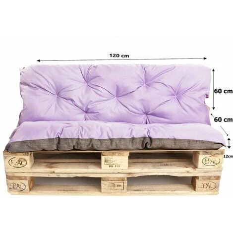 Set Coussins Pour Palettes, Assise 120 X 60 Et Dossier 120 X 60cm, Coussins Canapé / Coussin Palette In-extérieur Violet Clair, SETGARDEN 6 Set Coussins Pour Palettes, Assise 120 X 60 Et Dossier 120 X 60cm, Coussins Canapé / Coussin Palette In-extérieur Violet Clair, SETGARDEN – Image 4