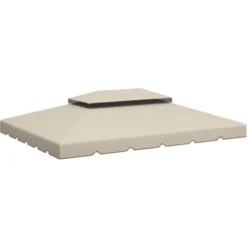 OUTSUNNY Toile De Rechange Pour Pavillon Tonnelle Tente 3,90L X 2,90l M Polyester Haute Densité 170 G/m² Beige