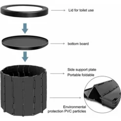 Toilette De Camping, Toilette Portable Toilettes De Camping En Plein Air Chaise De Toilette Pliable Mobile Pour Le Camping, La Randonnée, Les Excursions, Les Embouteillages -Promos Verde Rêverie Boutique 88918982 4