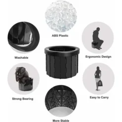 Toilette De Camping, Toilette Portable Toilettes De Camping En Plein Air Chaise De Toilette Pliable Mobile Pour Le Camping, La Randonnée, Les Excursions, Les Embouteillages -Promos Verde Rêverie Boutique 88918982 5