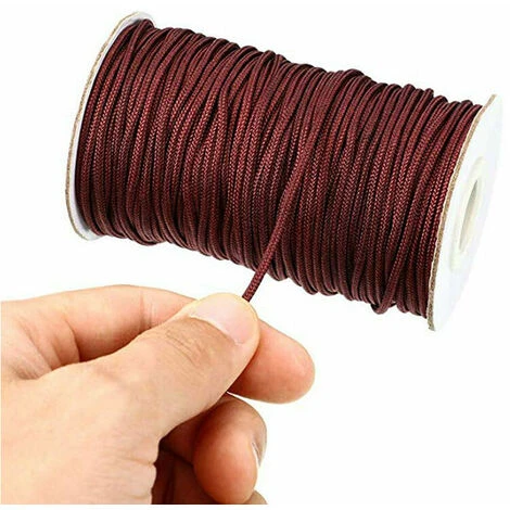 Corde D'Ombrage Tressé Marron 50 M/Rouleau Avec 4 Pièces Marron Pendentif En Bois Pour Aluminium Store Ombre, Plante De Jardinage Et De L'Artisanat (Marron) 5 Corde D'Ombrage Tressé Marron 50 M/Rouleau Avec 4 Pièces Marron Pendentif En Bois Pour Aluminium Store Ombre, Plante De Jardinage Et De L'Artisanat (Marron) – Image 3