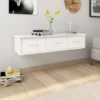 Étagère Murale Avec Tiroirs Blanc 88x26x18,5 Cm Aggloméré -Promos Verde Rêverie Boutique 89133094 1