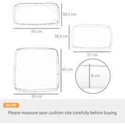 OUTSUNNY Lot De 14 Housses De Rechange Coussins Salon De Jardin - 6 Housses Coussin D'assise, 8 Housses Coussin Dossier - Housses Zippées Polyester Déperlant Bleu 11 OUTSUNNY Lot De 14 Housses De Rechange Coussins Salon De Jardin - 6 Housses Coussin D'assise, 8 Housses Coussin Dossier - Housses Zippées Polyester Déperlant Bleu -Promos Verde Rêverie Boutique 89200055 5