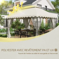 OUTSUNNY Toile De Rechange Pour Barnum Tonnelle 4 X 3 M Tissu Polyester Haute Densité 180 G/m² Anti-UV Crème 10 OUTSUNNY Toile De Rechange Pour Barnum Tonnelle 4 X 3 M Tissu Polyester Haute Densité 180 G/m² Anti-UV Crème -Promos Verde Rêverie Boutique 89605838 4