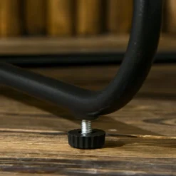 OUTSUNNY Table Basse De Jardin Ronde Ø 68 X 30H Cm - Piètement Métal Noir Plateau Résine Tressée Aspect Rotin -Promos Verde Rêverie Boutique 89605870 5