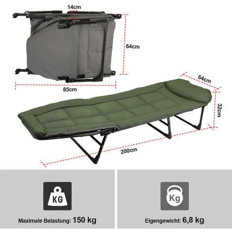 Randaco Chaise Longue Carpe Chaise Pliante Pêche Fauteuil De Pêche Fauteuil Inclinable RéglablePliante Respirante De Haute Qualité Pour L'extérieur 4 Randaco Chaise Longue Carpe Chaise Pliante Pêche Fauteuil De Pêche Fauteuil Inclinable RéglablePliante Respirante De Haute Qualité Pour L'extérieur – Image 2