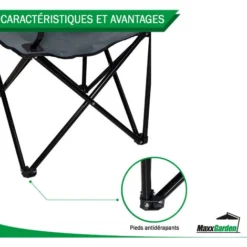 Chaise De Camping - Chaise De Pêche - Pliante - Gris - MaxxGarden -Promos Verde Rêverie Boutique 89716453 3