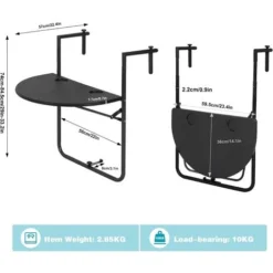 WOLTU Table De Balcon Suspendue. Petite Table Murale Rabattable Avec 3 Hauteurs Réglables. En Aspect Rotin. Noir CPT8143sz 10 WOLTU Table De Balcon Suspendue. Petite Table Murale Rabattable Avec 3 Hauteurs Réglables. En Aspect Rotin. Noir CPT8143sz -Promos Verde Rêverie Boutique 89720308 4