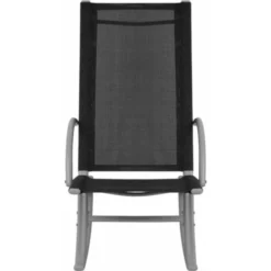 Chaises à Bascule De Jardin 2 Pcs Acier Et Textilène Noir -Promos Verde Rêverie Boutique 89826719 5
