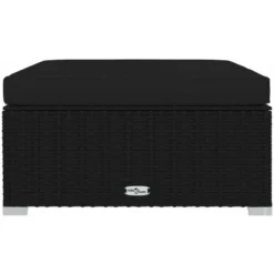 Repose-pied De Jardin Coussin Noir 70x70x30 Cm Résine Tressée 9 Repose-pied De Jardin Coussin Noir 70x70x30 Cm Résine Tressée -Promos Verde Rêverie Boutique 89827447 3