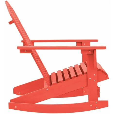 Chaise à Bascule De Jardin Adirondack Bois De Sapin Rouge 5 Chaise à Bascule De Jardin Adirondack Bois De Sapin Rouge – Image 3