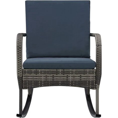 Chaise à Bascule De Jardin Résine Tressée Anthracite 4 Chaise à Bascule De Jardin Résine Tressée Anthracite – Image 2