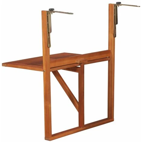 Table Suspendue De Balcon Table D'extérieur - 64,5x44x80 Cm Bois D'acacia Massif BV906622 - BonneVie 4 Table Suspendue De Balcon Table D'extérieur - 64,5x44x80 Cm Bois D'acacia Massif BV906622 - BonneVie – Image 2