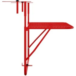 Table Suspendue De Balcon Table D'extérieur - Rouge 60x40 Cm Acier BV747478 - BonneVie -Promos Verde Rêverie Boutique 90044332 3