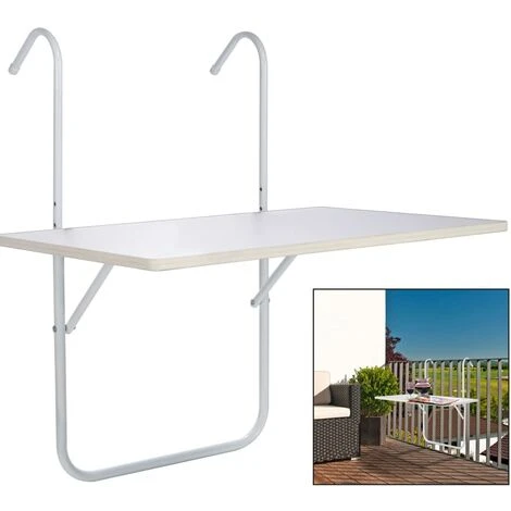 Table Suspendue De Balcon Table D'extérieur - Pliable Blanc 60x40x1,2 Cm BV607407 - BonneVie 3 Table Suspendue De Balcon Table D'extérieur - Pliable Blanc 60x40x1,2 Cm BV607407 - BonneVie