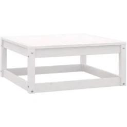 UNIQUERepose-pied De Jardin 70x70x30 Cm Blanc Bois De Pin Solide7,98 Kg,Magnifique & Montage Facile89077