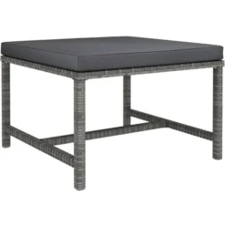 UNIQUERepose-pied Sectionnel Avec Coussin Gris Résine Tressée5 Kg,Magnifique & Montage Facile97205