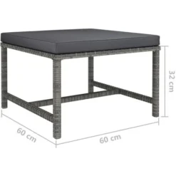 UNIQUERepose-pied Sectionnel Avec Coussin Gris Résine Tressée5 Kg,Magnifique & Montage Facile97205 -Promos Verde Rêverie Boutique 90126913 4