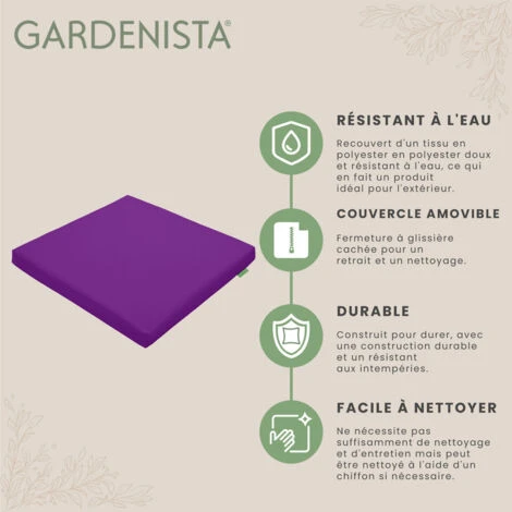 Gardenista Extérieur Remplacement Président Coussins De Siège, Résistant à L'eau Coussins De Siège De Canapé Pour Meubles En Rotin Avec Siège En Polyester Ignifugé Tampon, Violet (4 Pièces) 5 Gardenista Extérieur Remplacement Président Coussins De Siège, Résistant à L'eau Coussins De Siège De Canapé Pour Meubles En Rotin Avec Siège En Polyester Ignifugé Tampon, Violet (4 Pièces) – Image 3