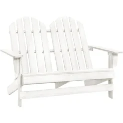 Chaise De Jardin - Chaise D'extérieur Pour Terrasse/jardin Adirondack 2 Places Bois De Sapin Massif Blanc BV179775 - BonneVie