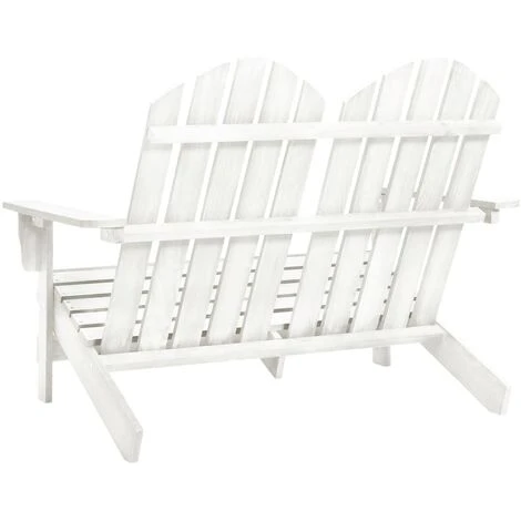 Chaise De Jardin - Chaise D'extérieur Pour Terrasse/jardin Adirondack 2 Places Bois De Sapin Massif Blanc BV179775 - BonneVie 5 Chaise De Jardin - Chaise D'extérieur Pour Terrasse/jardin Adirondack 2 Places Bois De Sapin Massif Blanc BV179775 - BonneVie – Image 3