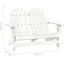 Chaise De Jardin - Chaise D'extérieur Pour Terrasse/jardin Adirondack 2 Places Bois De Sapin Massif Blanc BV179775 - BonneVie 11 Chaise De Jardin - Chaise D'extérieur Pour Terrasse/jardin Adirondack 2 Places Bois De Sapin Massif Blanc BV179775 - BonneVie -Promos Verde Rêverie Boutique 90457310 5
