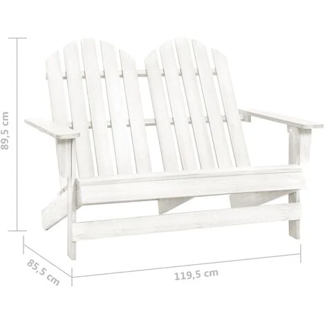 Chaise De Jardin - Chaise D'extérieur Pour Terrasse/jardin Adirondack 2 Places Bois De Sapin Massif Blanc BV179775 - BonneVie 7 Chaise De Jardin - Chaise D'extérieur Pour Terrasse/jardin Adirondack 2 Places Bois De Sapin Massif Blanc BV179775 - BonneVie – Image 5