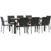 Mobilier à Dîner De Jardin 9pcs Et Coussins Noir Résine Tressée VidaXL 1 Mobilier à Dîner De Jardin 9pcs Et Coussins Noir Résine Tressée VidaXL -Promos Verde Rêverie Boutique 90604094 1