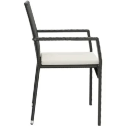 Mobilier à Dîner De Jardin 9pcs Et Coussins Noir Résine Tressée VidaXL -Promos Verde Rêverie Boutique 90604094 5