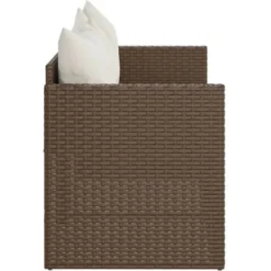 Canapé De Jardin 3 Places Avec Coussins Marron Résine Tressée VidaXL -Promos Verde Rêverie Boutique 90631285 4