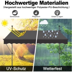 AUFUN Store Banne Manuelle Store Pour Balcon(300cm,Gris Foncé) 9 AUFUN Store Banne Manuelle Store Pour Balcon(300cm,Gris Foncé) -Promos Verde Rêverie Boutique 91060856 3