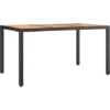 Table De Jardin Plateau En Bois Noir Résine Tressée Bois Massif VidaXL -Promos Verde Rêverie Boutique 91063808 1