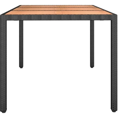 Table De Jardin Plateau En Bois Noir Résine Tressée Bois Massif VidaXL 6 Table De Jardin Plateau En Bois Noir Résine Tressée Bois Massif VidaXL – Image 4