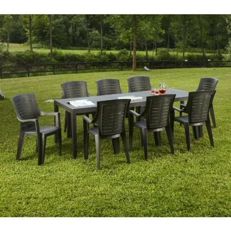 Dmora Table D'extérieur Susa, Table à Manger Rectangulaire Extensible, Table De Jardin Extensible, 100% Made In Italy, Cm 150x90h72, Anthracite 3 Dmora Table D'extérieur Susa, Table à Manger Rectangulaire Extensible, Table De Jardin Extensible, 100% Made In Italy, Cm 150x90h72, Anthracite