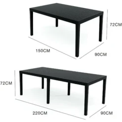 Dmora Table D'extérieur Susa, Table à Manger Rectangulaire Extensible, Table De Jardin Extensible, 100% Made In Italy, Cm 150x90h72, Anthracite 8 Dmora Table D'extérieur Susa, Table à Manger Rectangulaire Extensible, Table De Jardin Extensible, 100% Made In Italy, Cm 150x90h72, Anthracite -Promos Verde Rêverie Boutique 91065643 3