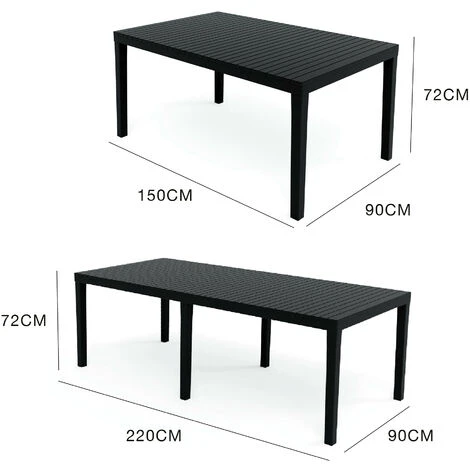Dmora Table D'extérieur Susa, Table à Manger Rectangulaire Extensible, Table De Jardin Extensible, 100% Made In Italy, Cm 150x90h72, Anthracite 5 Dmora Table D'extérieur Susa, Table à Manger Rectangulaire Extensible, Table De Jardin Extensible, 100% Made In Italy, Cm 150x90h72, Anthracite – Image 3
