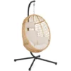 Fauteuil Oeuf Suspendu Ajouré Effet Rotin Avec Coussin écru -Promos Verde Rêverie Boutique 91245124 1